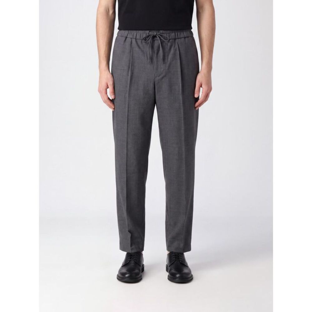 Ami Paris Men Ami Paris Casual Cotton Trousers With Elasticated Drawstring Waist